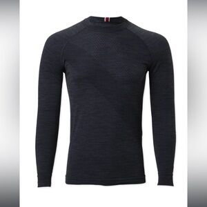 Tracksmith Brighton Base Layer Shirt Mens XL Gray Wool Blend Long Sleeve Running